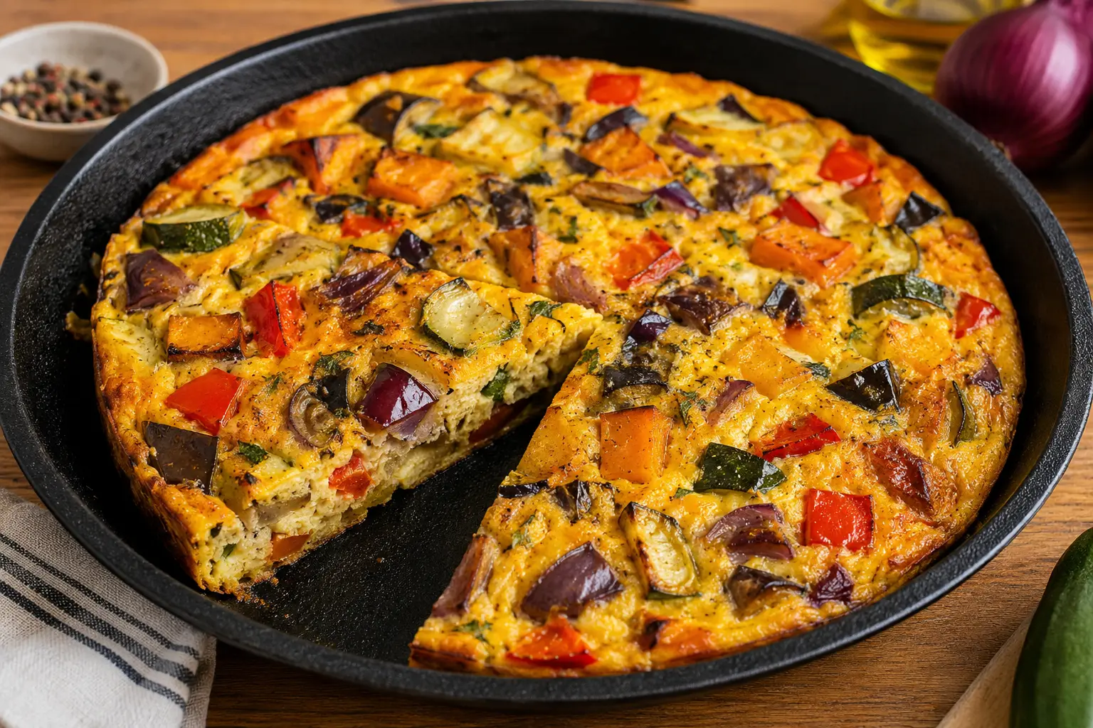 La frittata de verduras asadas de Karina Gao que todos quieren probar: fácil, rendidora y llena de sabor