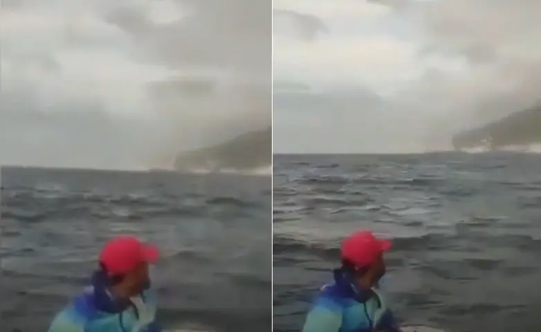 Pescadores filmaron desde el mar los primeros segundos del fuerte terremoto en Venezuela