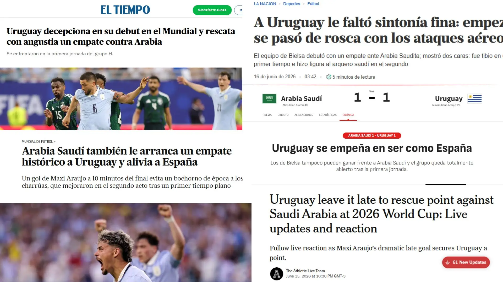 Del Araújo "evitó un bochorno" a "se empeña en ser como España": qué dicen los medios del mundo del debut de Uruguay