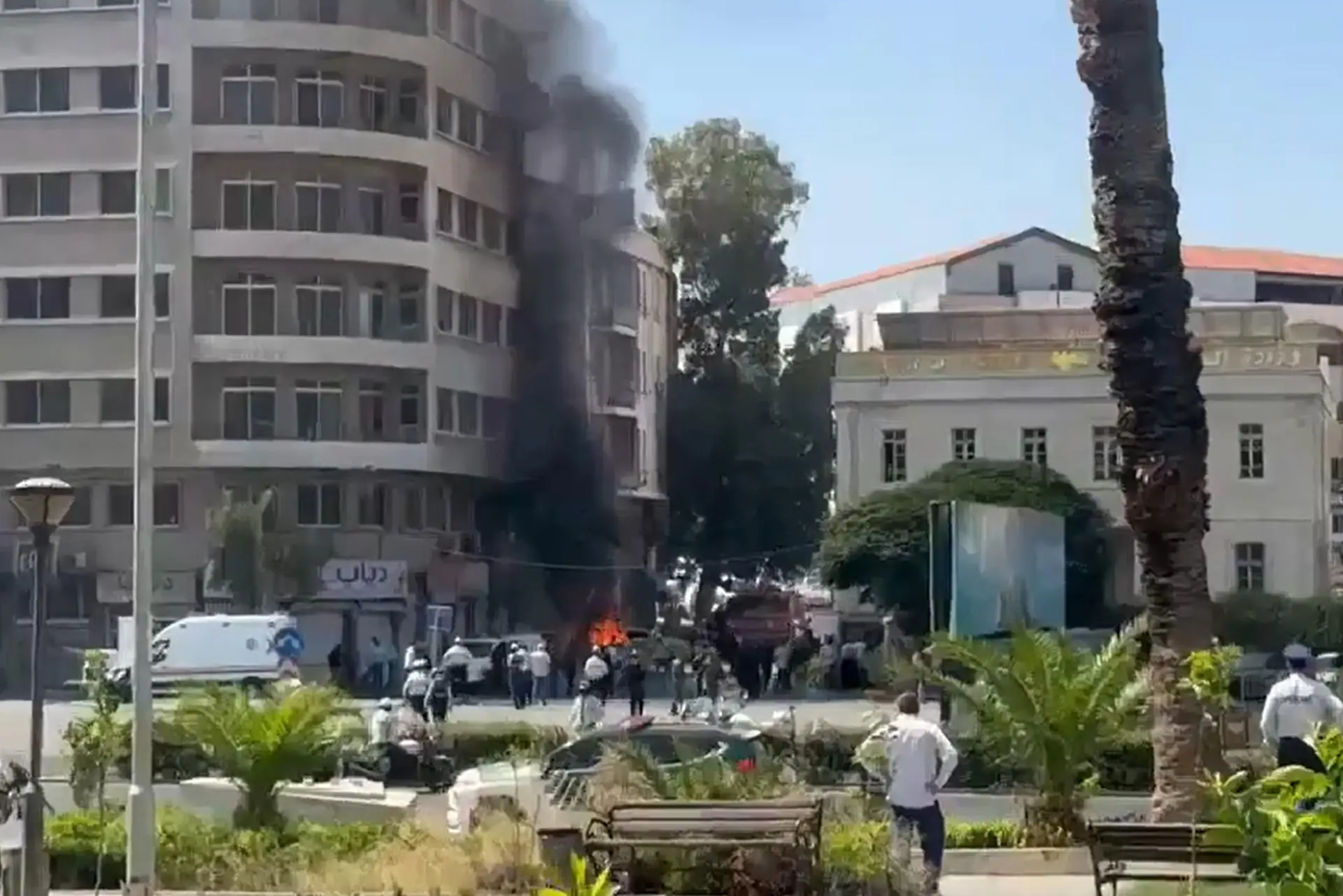 Dos explosiones en Damasco dejan 18 heridos durante la visita del presidente francés Emmanuel Macron