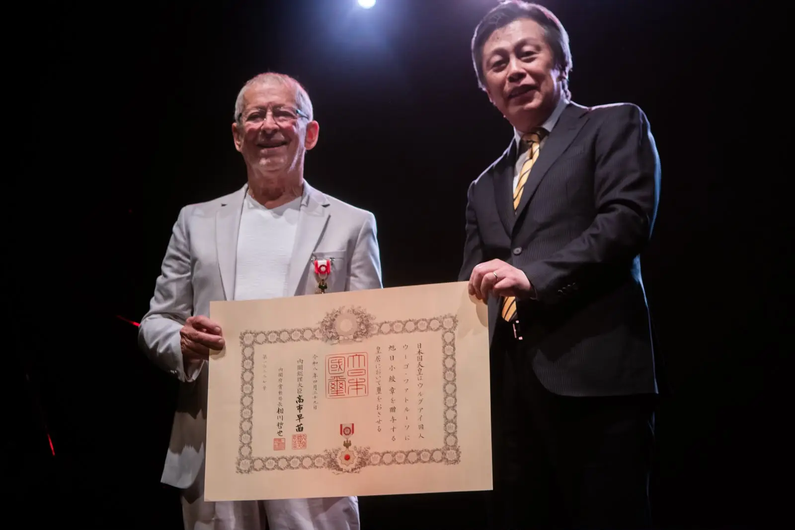Hugo Fattoruso recibió una de las máximas condecoraciones de Japón y reveló el sueño que quiere cumplir