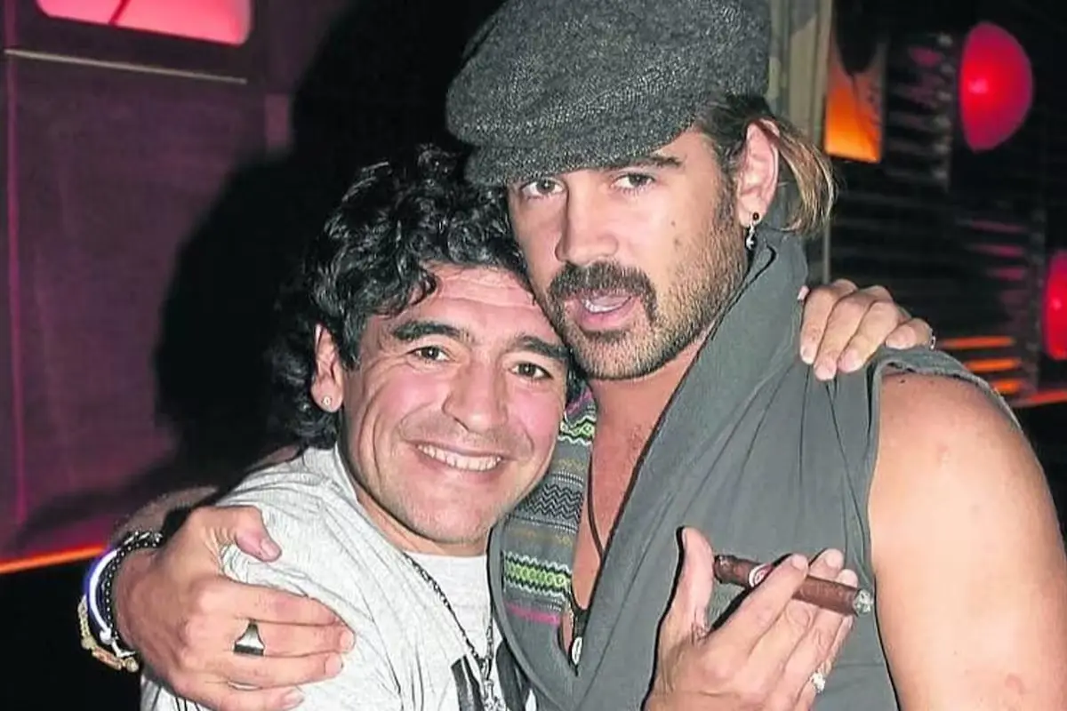 El inolvidable encuentro de Colin Farrell con Maradona que empezó en un rodaje en Uruguay y terminó en un beso