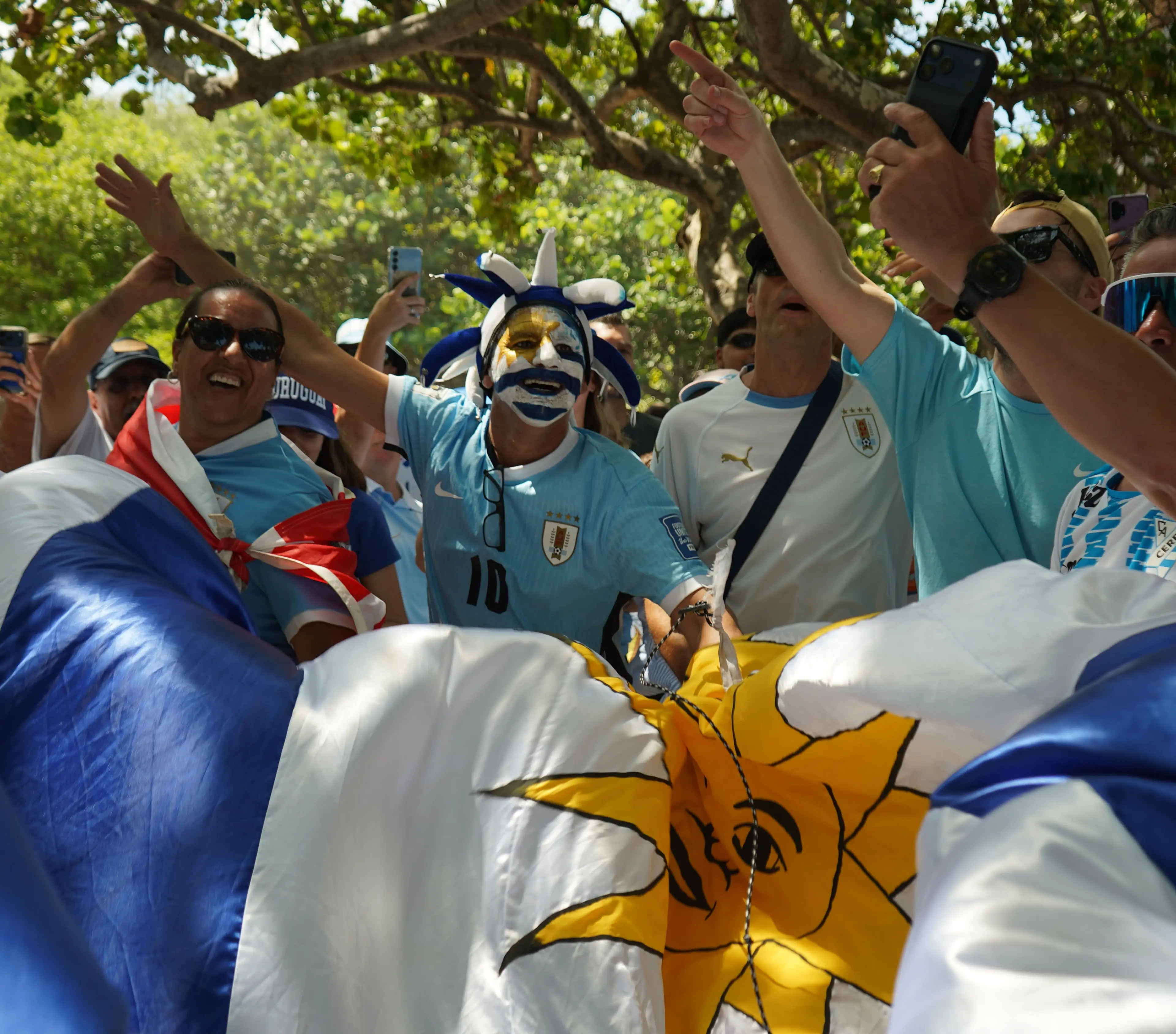 Garra Celeste: el banderazo previo al partido de Uruguay ante Cabo Verde se llenó de compatriotas en Miami