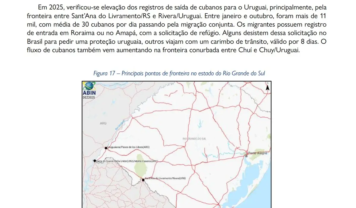 Inteligencia brasileña informó que cada día entran por Rivera a Uruguay 30 cubanos