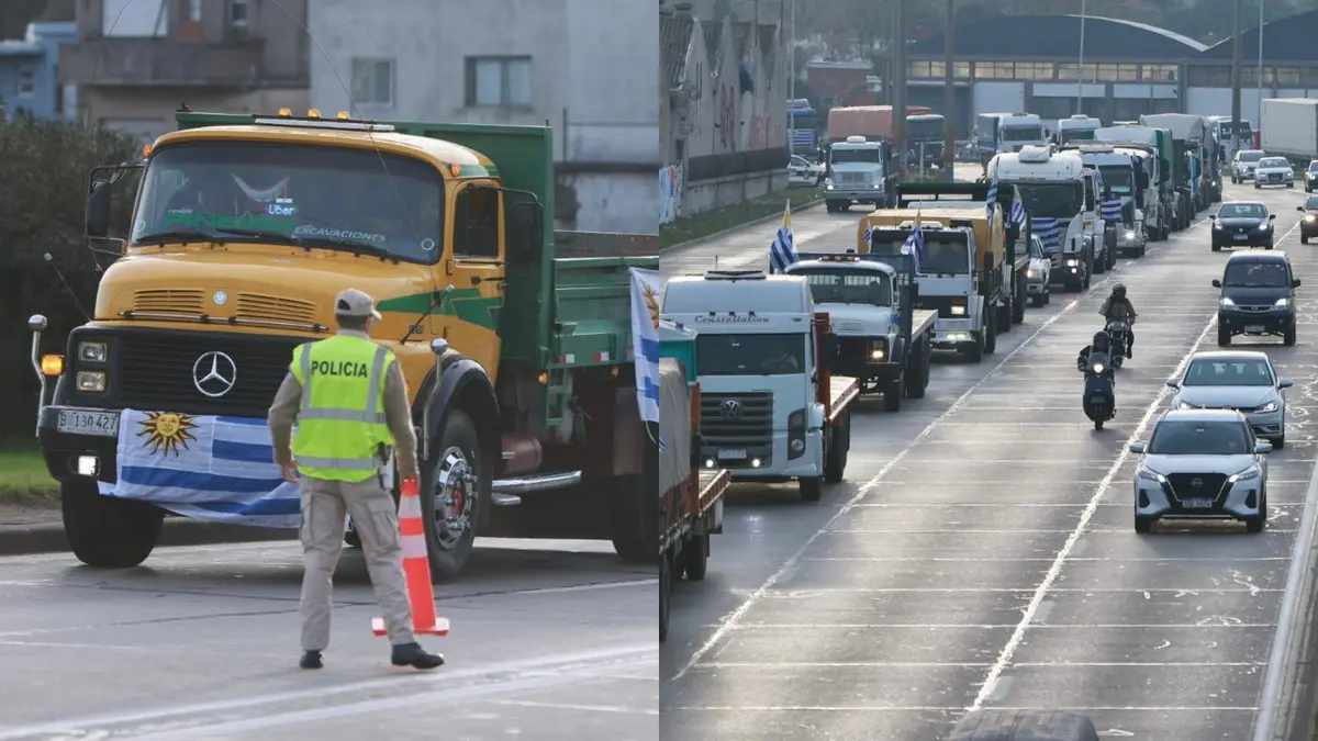 Caminera alertó por una “permanente circulación” de camioneros manifestantes en la rambla