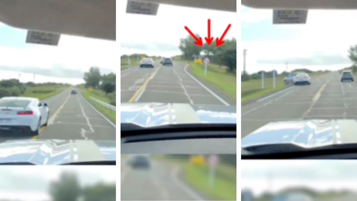 “Tuvieron un Dios aparte”: video muestra peligrosa maniobra de un Camaro en la Ruta 60 de Maldonado