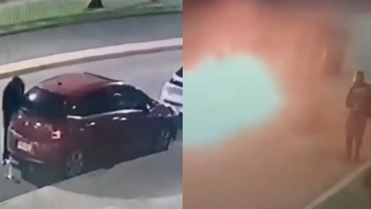 Incendio de dos autos en la rambla de Pocitos: el video del momento en el que los vehículos fueron incendiados