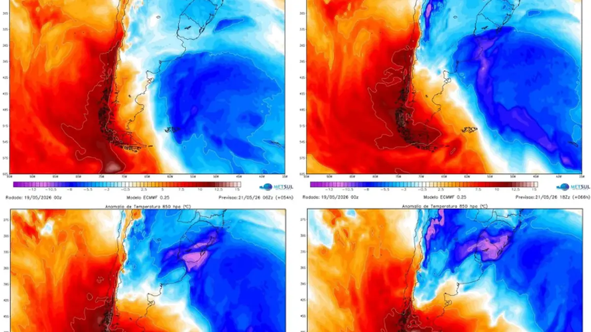 Metsul advirtió por “nuevo impulso de aire polar” que llegará esta semana a Uruguay con frío intenso y más heladas