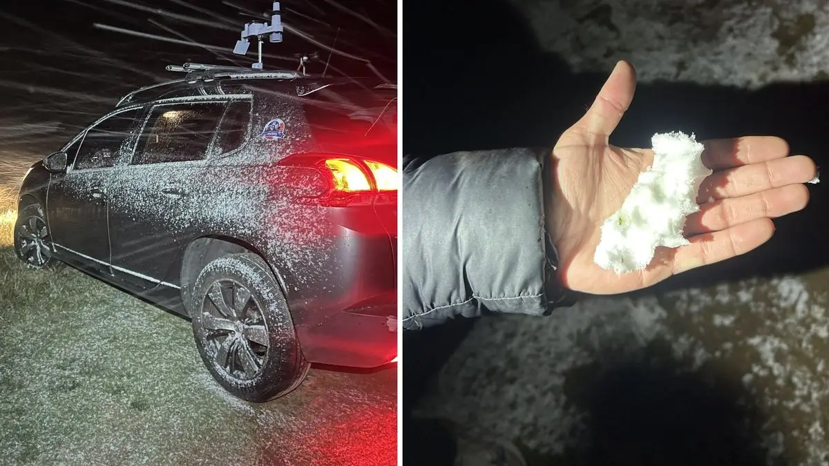Nieve en Maldonado y en Lavalleja; graupel en Montevideo y Canelones: mirá las imágenes