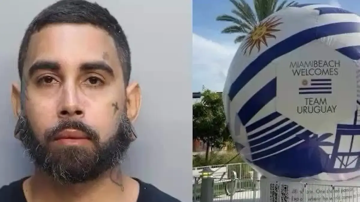 Mundial 2026: destruyeron la pelota inflable gigante de Uruguay en Miami y hay un detenido