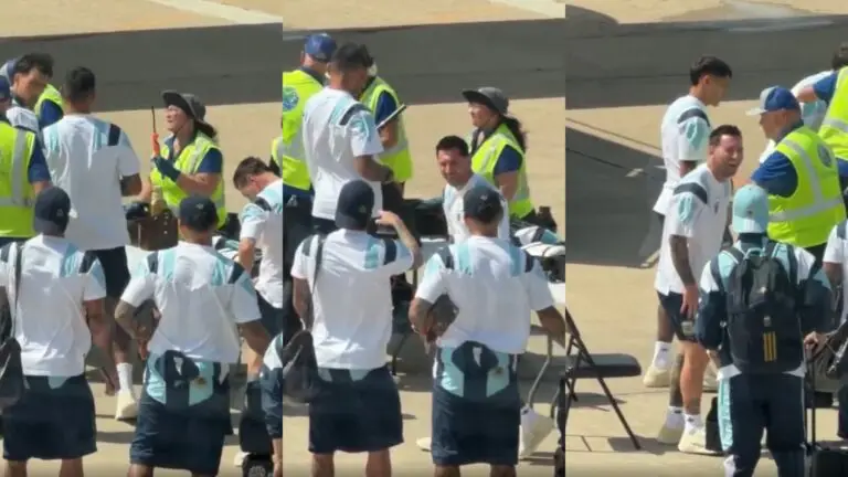 Video: la selección argentina se sometió a un control riguroso en el aeropuerto, apareció un elemento extraño y Messi terminó a las carcajadas