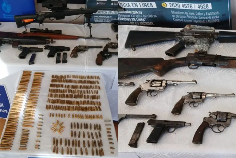 Operativo por robos en establecimientos rurales de Maldonado terminó con la incautación de 25 armas y casi 500 municiones en Minas