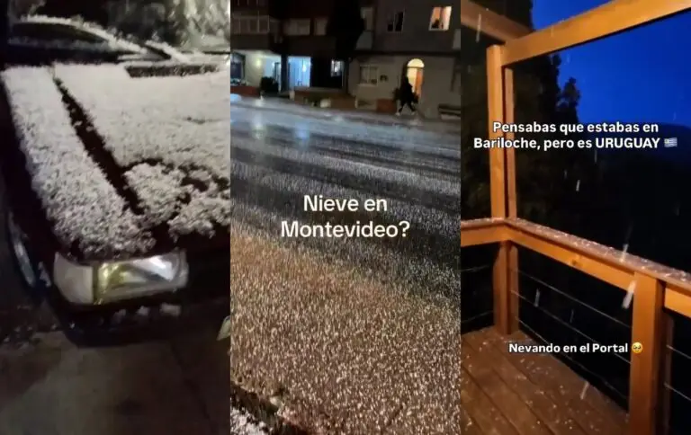 En imágenes: en una muy fría tarde-noche invernal, cayó nieve y graupel en distintos puntos del territorio uruguayo